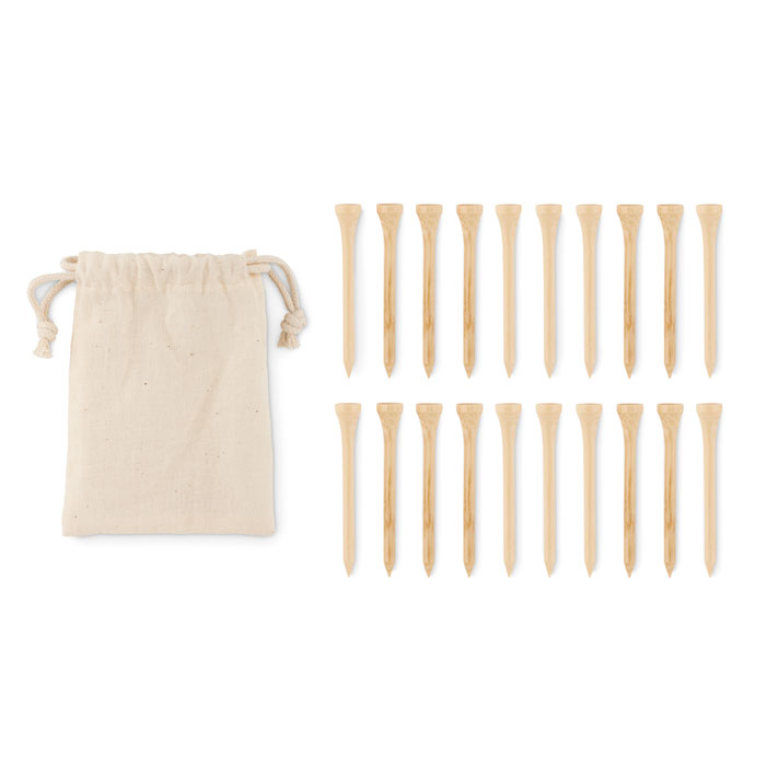 20 bamboo golf tees set Beige item picture front