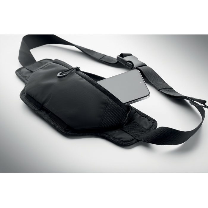 Hiking waist bag in 420D nylon Nero item picture open