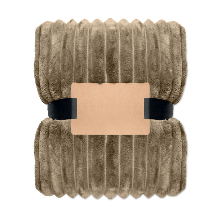 Coperta a righe in pile RPET Cachi item picture back