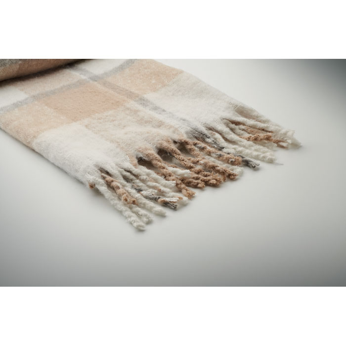 Chequered mohair blanket Beige item detail picture