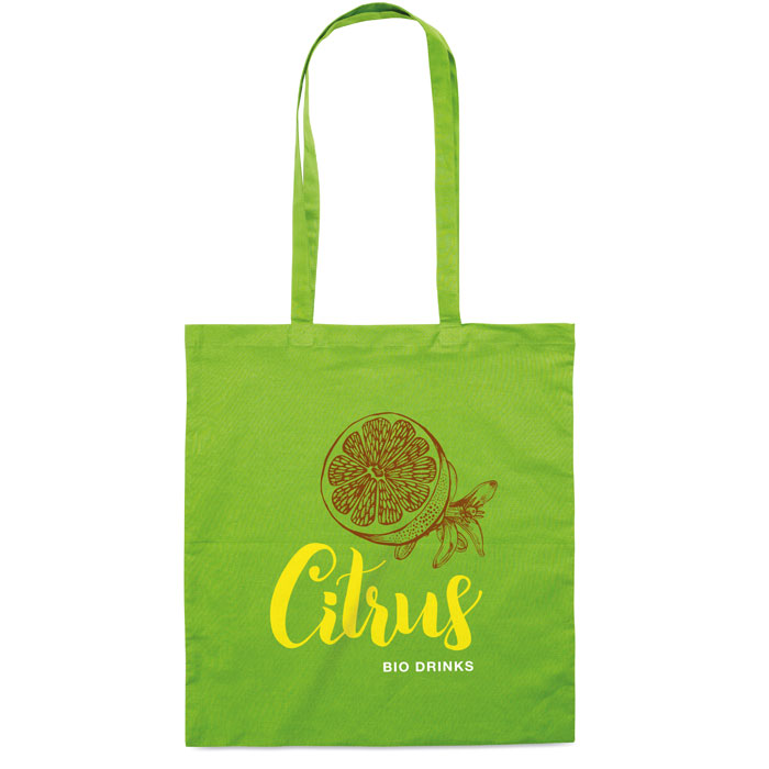 140 gr/m² cotton shopping bag Lime item picture printed