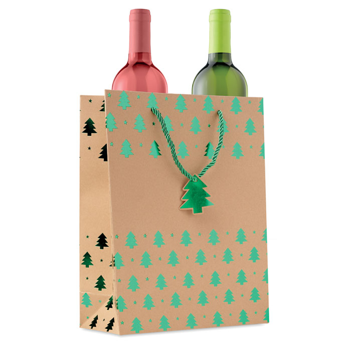 Gift paper bag with pattern green item ambiant picture