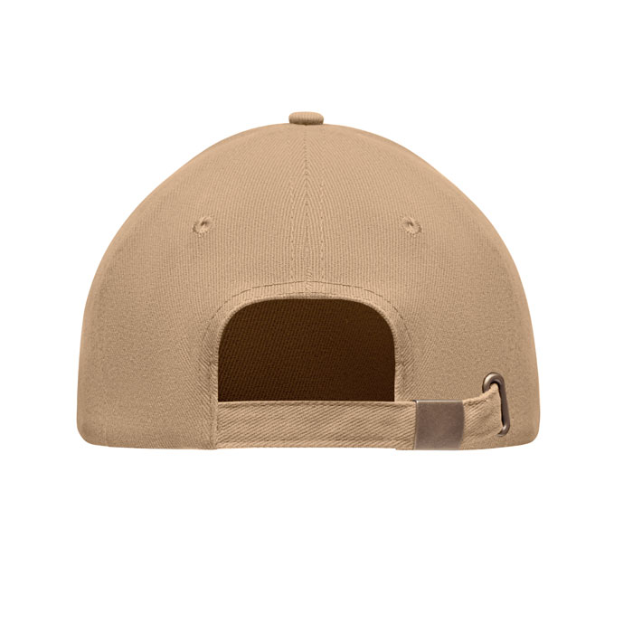 Brushed heavy cotton 6 panel Ba Beige item picture back