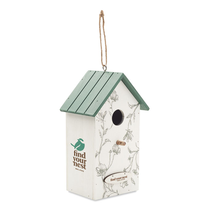 Bird house in plywood Bianco item picture printed