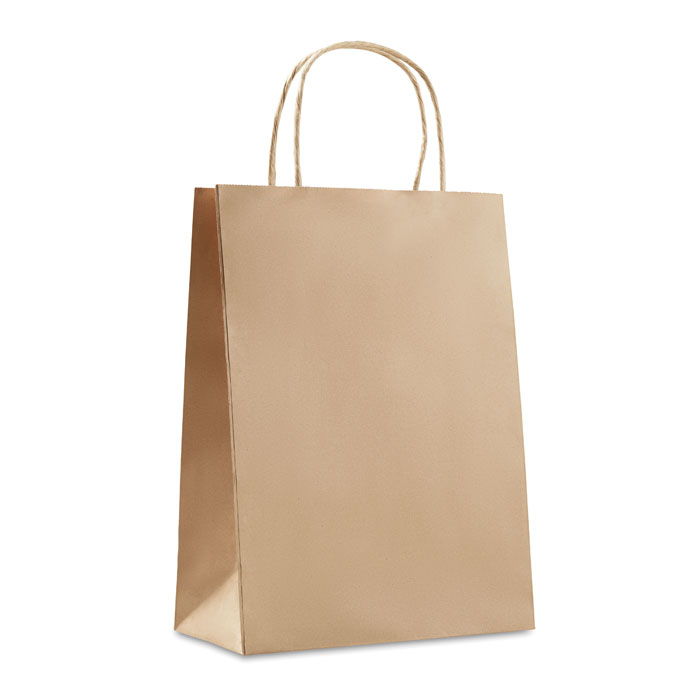 Gift paper bag medium 150 gr/m² Beige item picture back