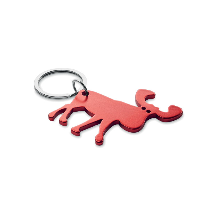 Recycled aluminium key ring Rosso item picture side