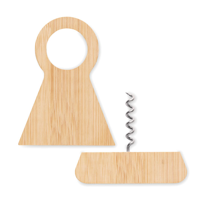 Bamboo bottle stand & opener Legno item picture 2