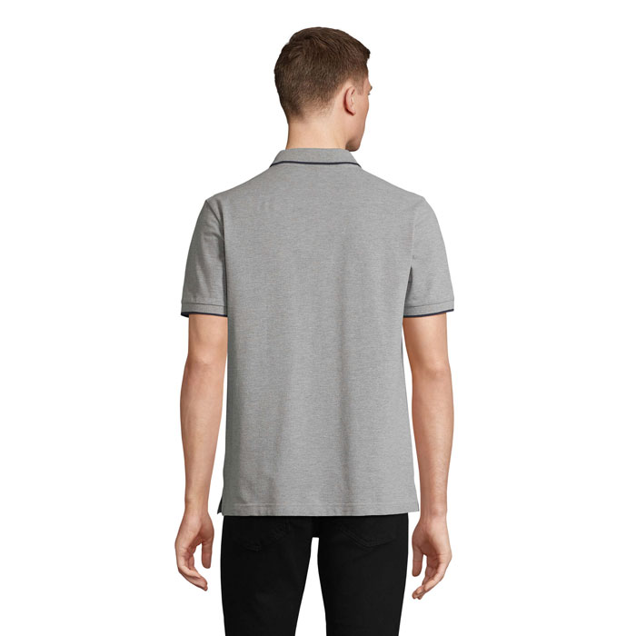 PALERMO POLO Grey Melange/ French Navy item picture back