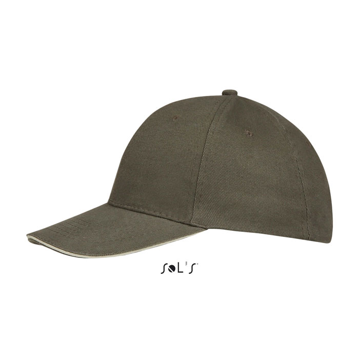 BUFFALO SIX PANEL CAP Esercito/Beige item picture side