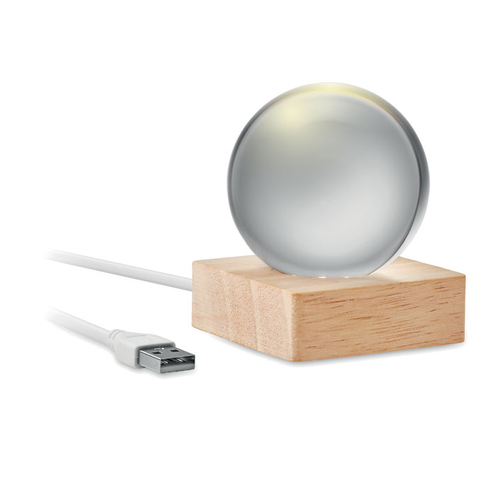 Palla di vetro a LED Legno item picture front