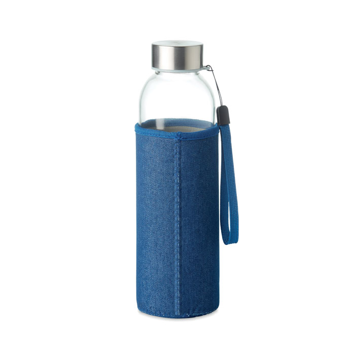 Bottiglia in vetro con pouch blue item picture back