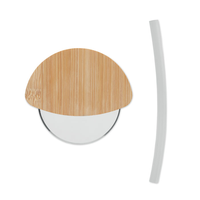 Tagliapizza rotondo in bambù Legno item picture back