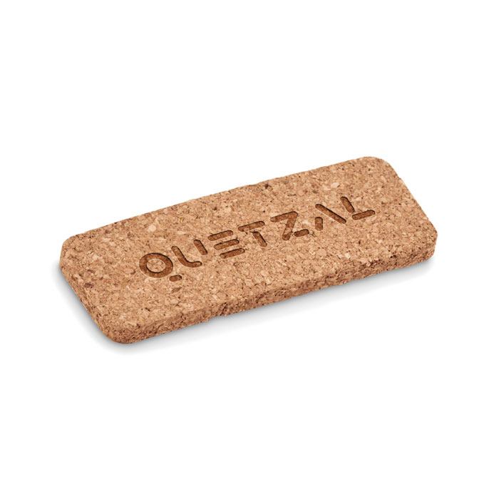 Name tag holder in cork Beige item picture printed