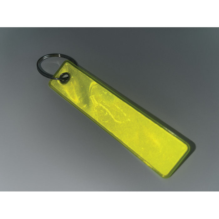 Reflective key ring in PVC Giallo Neon item detail picture