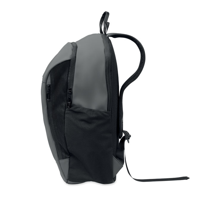 15" soft PU laptop backpack Grigio Pietra item picture open