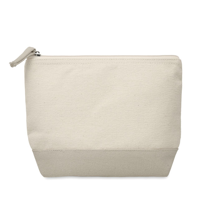 Bicolour cotton cosmetic bag Grigio item picture front