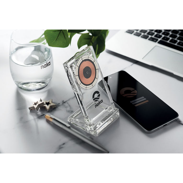 Caricabatterie wireless in acrilic Trasparente item picture printed