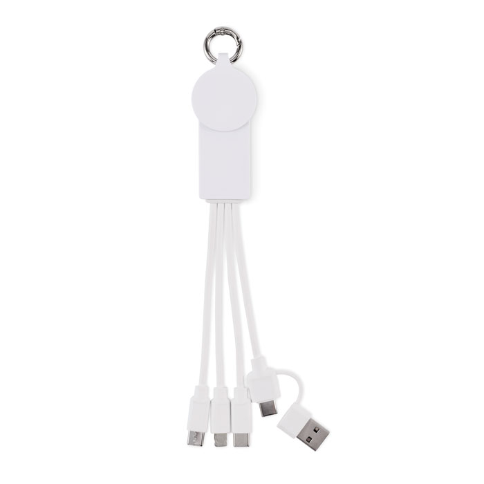 2 in 1 charging cable type-C Bianco item picture front