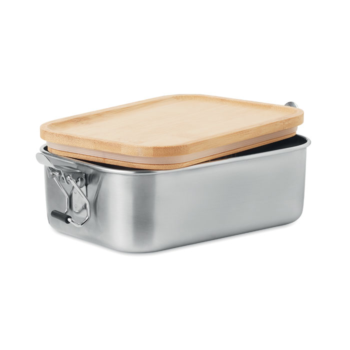 Stainless steel lunch box 750ml Legno item picture side