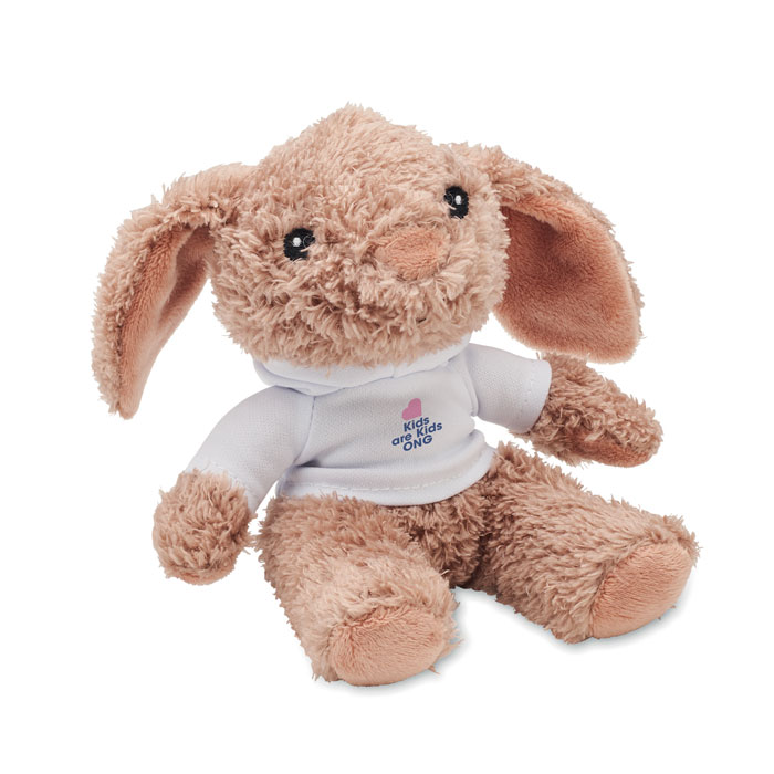 Bunny plush wearing a hoodie Bianco item picture printed