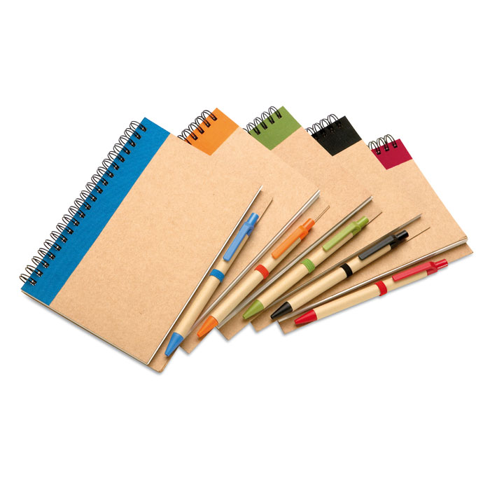 B6 recycled notebook with pen Blu item picture top