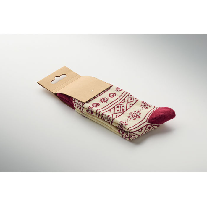 Coppia di calzini natalizie L Beige item picture side