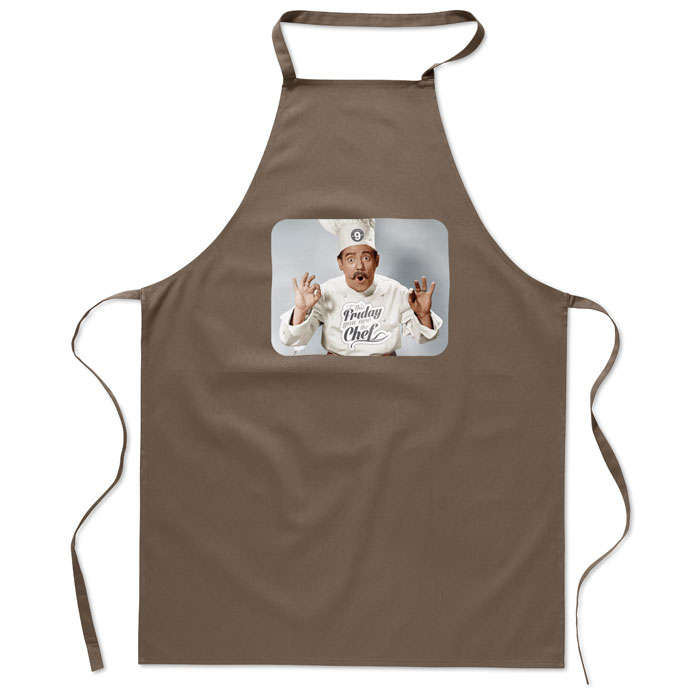 Kitchen apron in cotton Taupe item picture printed