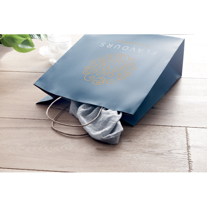 Small Gift paper bag 90 gr/m² Blu item picture printed