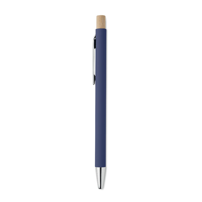 Recycled aluminium ball pen Blu item picture side