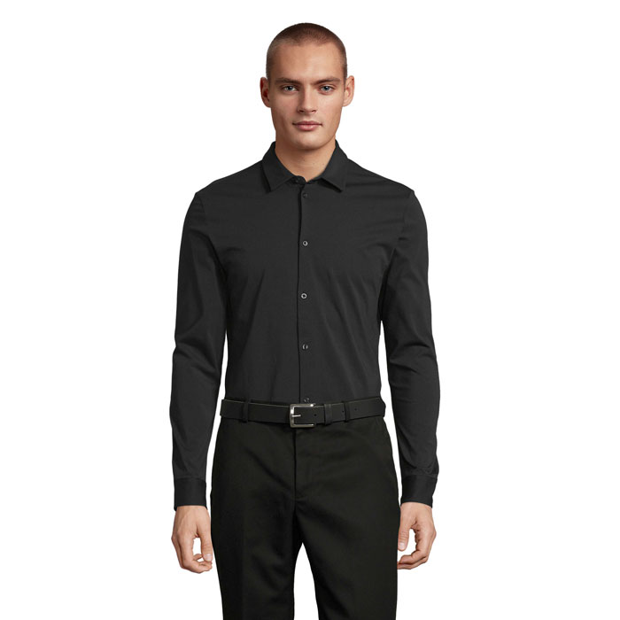 BALTHAZAR MEN SHIRT Nero Profondo item picture front