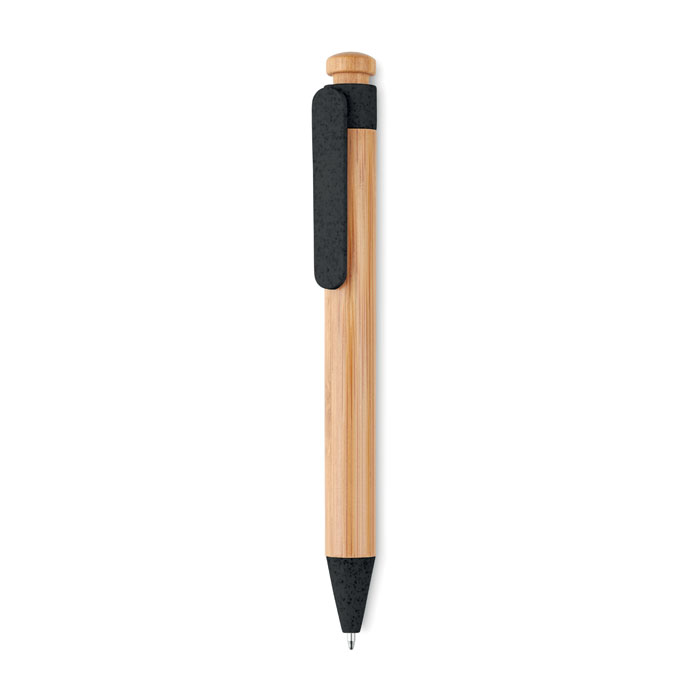 Penna a sfera in bamboo black item picture back