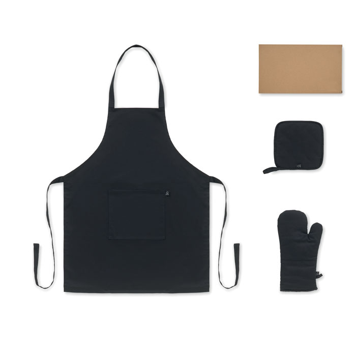 Set cucina in cotone riciclato Nero item picture top
