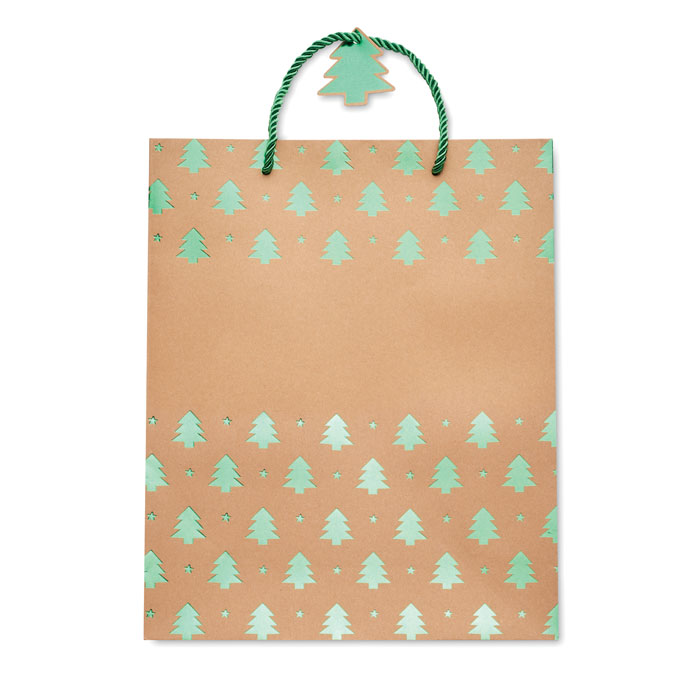 Gift paper bag with pattern green item picture top