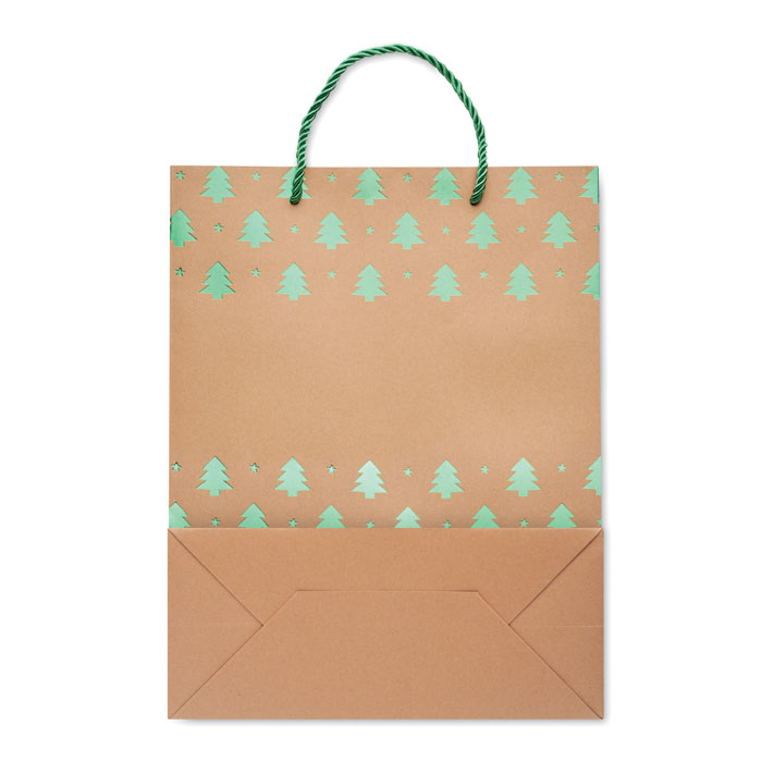 Gift paper bag with pattern green item picture back