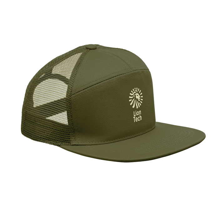 7 panel flat visor cap Verde Militare item picture printed