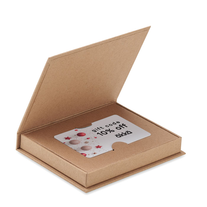 Gift card box beige item picture printed