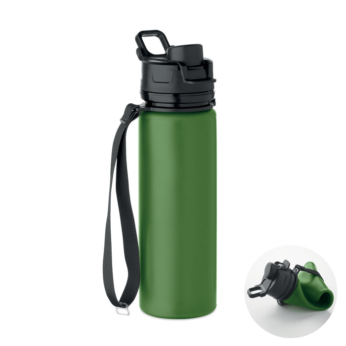 Foldable silicone sports bottle Verde Scuro item picture front
