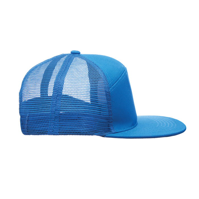7 panel flat visor cap Blu Royal item picture top