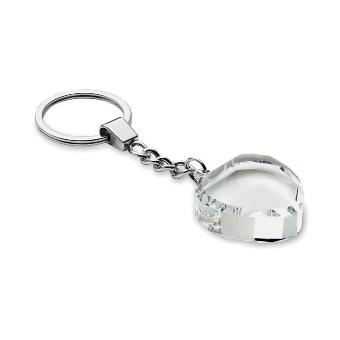 Portachiavi con cuore in vetro Trasparente item picture back