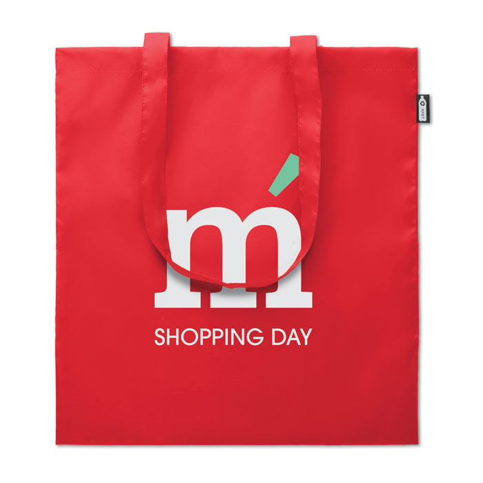 Shopper in RPET 190T red item picture printed