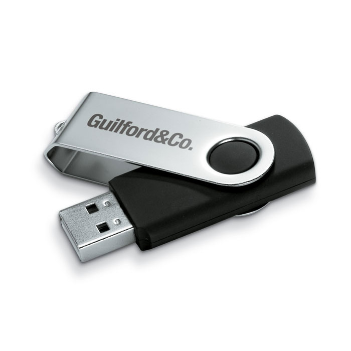 Techmate. USB flash 16GB black item picture printed