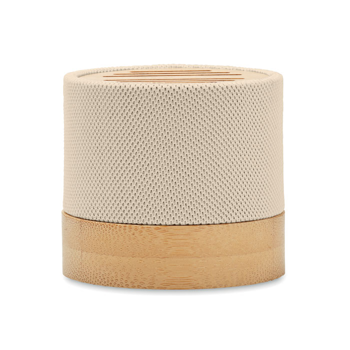 Bamboo RPET wireless speaker Beige item picture side