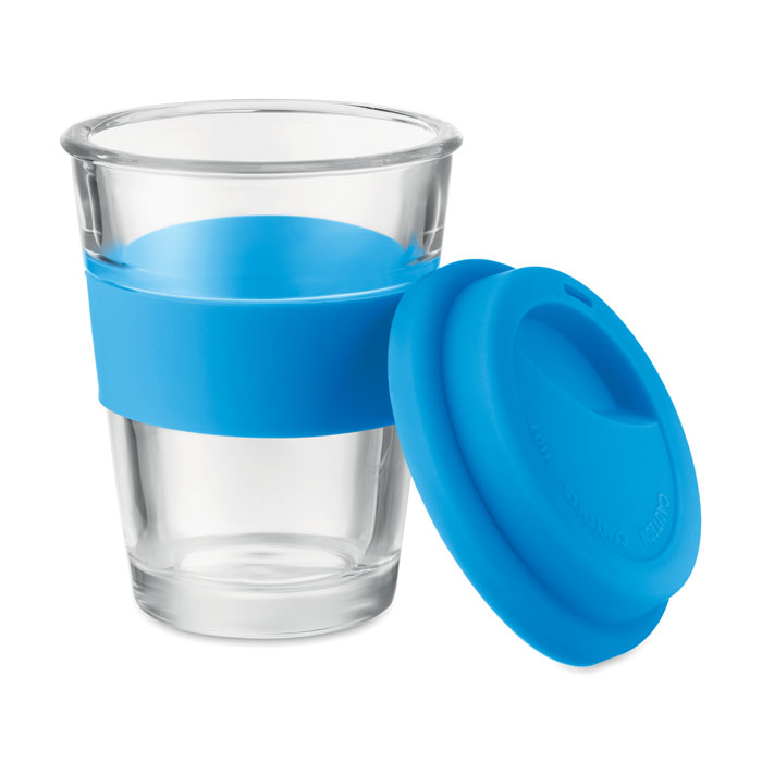 Bicchiere in vetro. 350ml Blu item picture side
