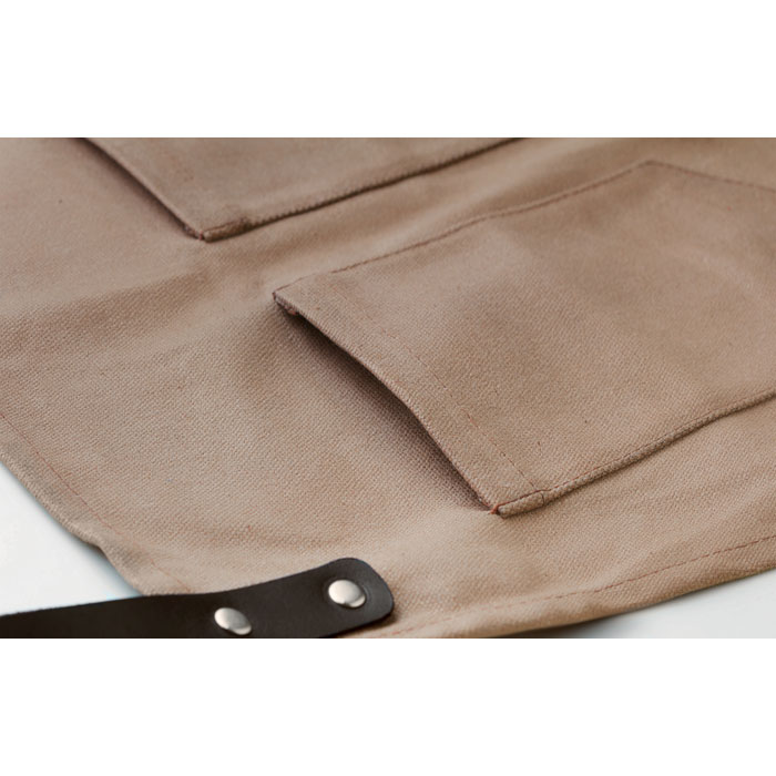 Apron in leather Taupe item picture side