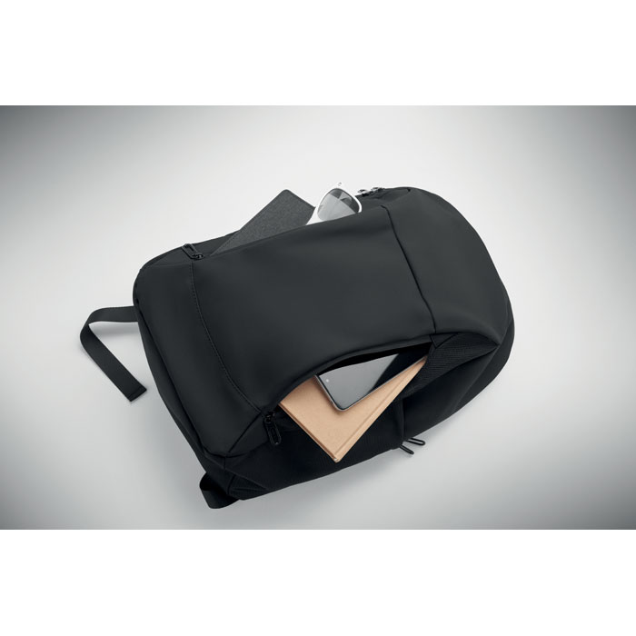 15" soft PU laptop backpack Nero item picture 7
