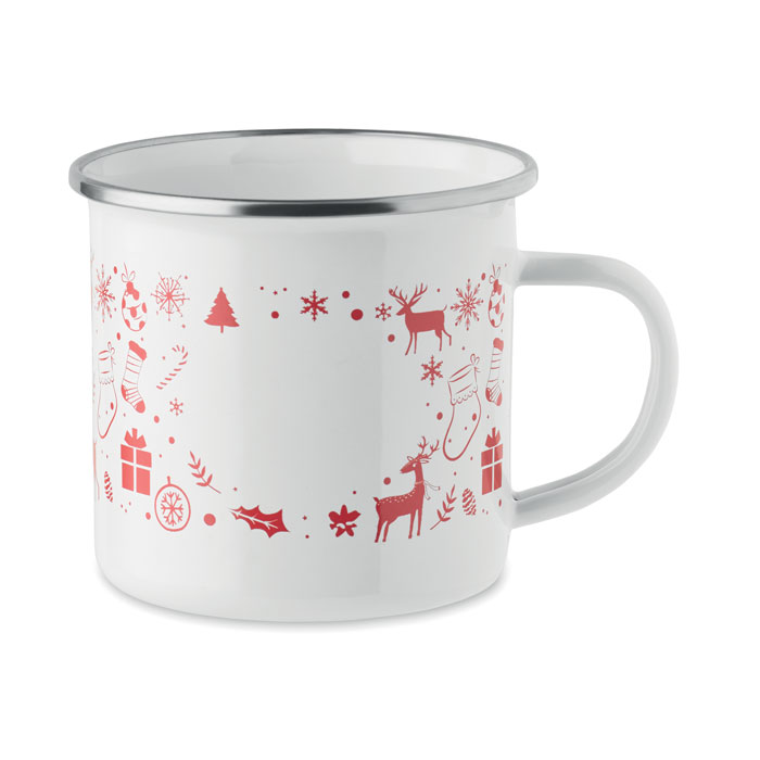 Tazza smaltata natalizia 300ml Bianco item picture back