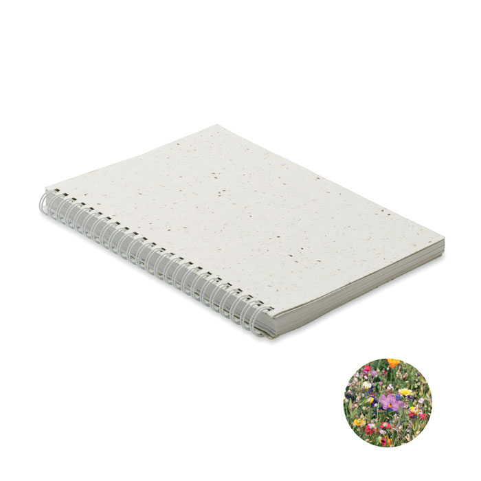 A5 seed paper cover notebook Bianco item picture front