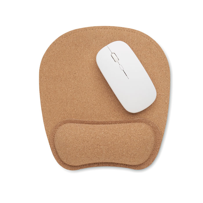 Ergonomic cork mouse mat Beige item picture top