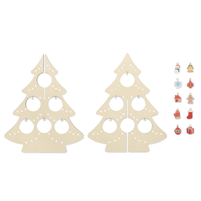 Wooden Xmas tree decoration Legno item picture side