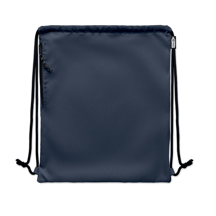 Large drawstring bag 300D RPET Blu item picture side